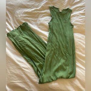 Womens H&M green maternity maxi dress xs